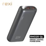rexi RMD20-QL 20000mAh 22.5W Quick Charge with Light